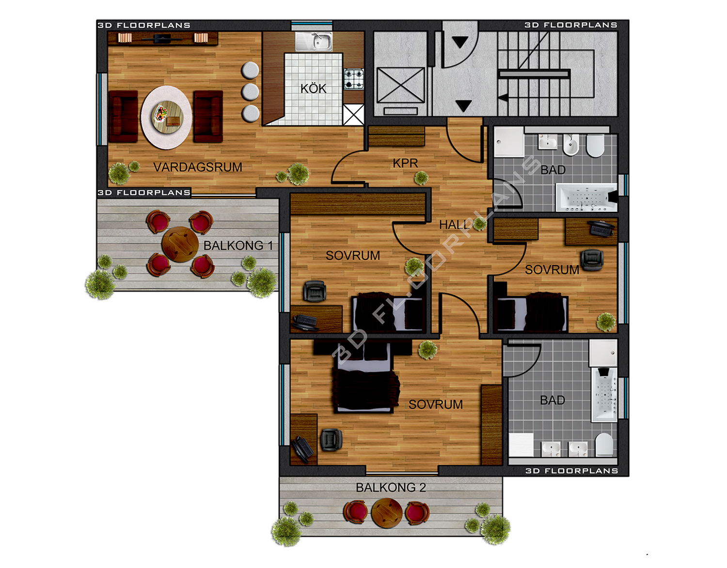 3DFloorplans - Home garden